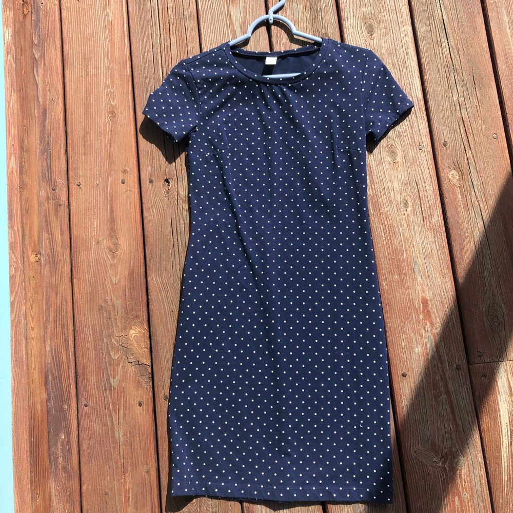 NWOT Old Navy blue polka dot dress